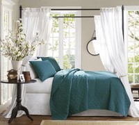 Hampton Hill Bennett Place Cotton Coverlet Set, King, Peacock, New, Free Shippin on sale Hampton Hill Bennett Place Cotton Coverlet Set, King, Peacock, New, Free Shippin on sale