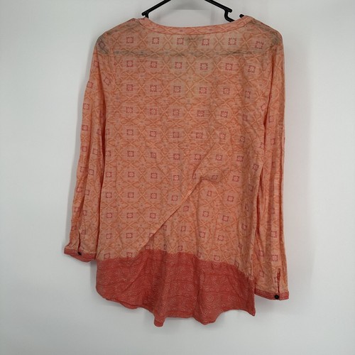 Lucky Brand Orange Bluse Langarm Neu mit Etikett Größe L - Bild 5 von 6