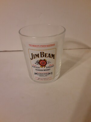 JIM BEAM Whiskey ''The World's Finest Bourbon'' Round Rocks Glass