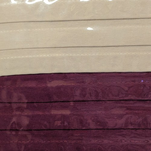 DKNY Fabric Shower Curtain Color Block Blackberry Off White Cream Maroon Brown - Picture 3 of 9