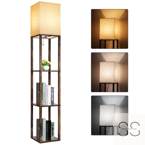 Floor Lamp with Shelves Modern Shelf Lamp for Display Storage 3 Color Temperatur - Picture 9 of 12