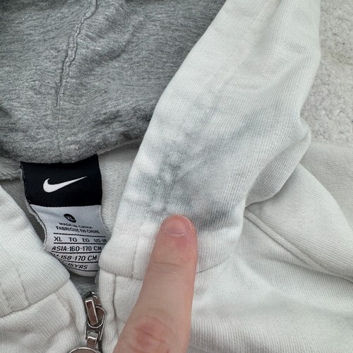 Y2K Nike Jacket Youth Girls XL White Sleeve Swoosh Sweatshirt Zip Hoodie READ - Picture 7 of 12