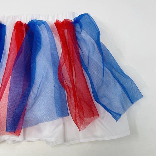 Child Size S/M Patriotic Red White Blue Americana Mesh Tutu Play Halloween 420 - Picture 3 of 11