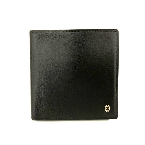 Pasha de Cartier Leather Bifold Wallet Black/8BD1076
