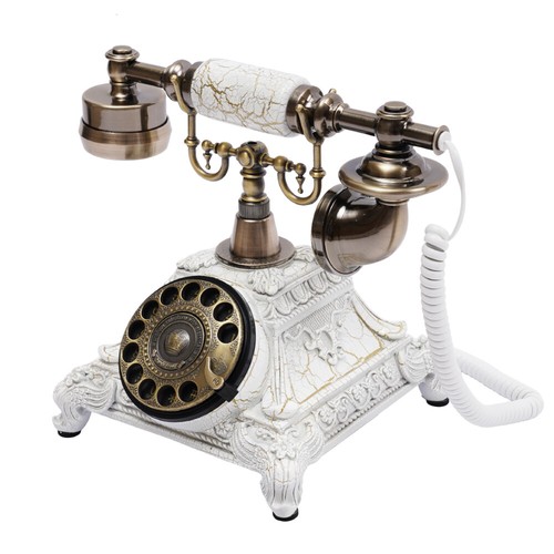 Teléfono auricular vintage antiguo estilo europeo antiguo con marcación giratoria - Imagen 6 de 14