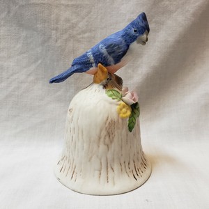 Blue-Jay-Bird-Dinner-Bell-Flowers-Collectable-Home-Decor-Decorative-Bells