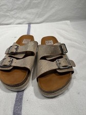 Dolce Vita Carther Beige Slides Two Strap Buckles Wing Bling Size 9