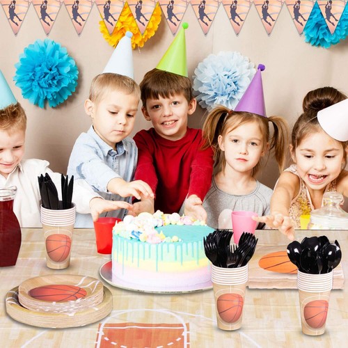 Basketball Party Supplies 102PCS Sports Themed Children Birthday Paper Dinner... - Picture 8 of 8