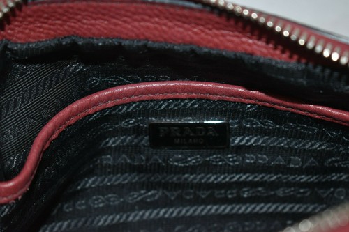 Prada 1BH079 Rubino Vitello Leder Bandoliera Schulter Umhängetasche Handtasche - Bild 8 von 12