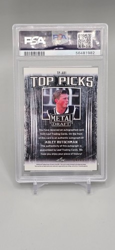 Adley Rutschman 2019 Leaf Metal Black 14/15 Rookie Prospect Orioles Auto PSA 9 - Imagen 2 de 2