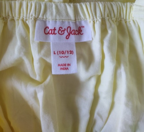 Yellow Cat & Jack Girls Dress With Ruffled Sleeves & Eyelet Hem L (10/12). NWT - Picture 5 of 8