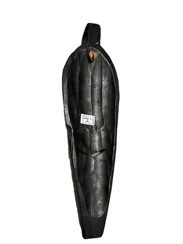 Three African Hand Carved Wall Masks 2 17x5, 1 Queen Ida 12.5 X 6.5 Black &Brown - 第 9/9 張圖片