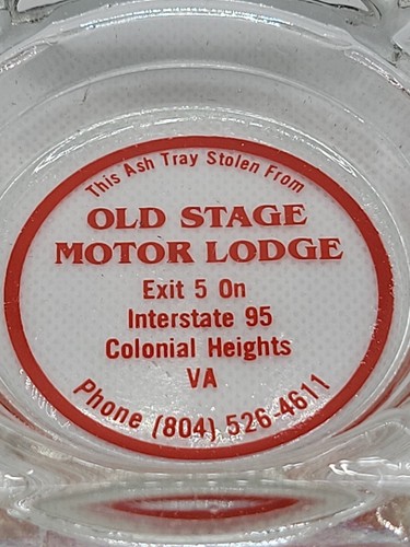 Vintage Collectible Ashtray - Old Stage Motor Lodge Colonial Heights Virginia - Picture 3 of 7