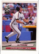 1992 Fleer Ultra 54 Jim Thome Rookie Cleveland Indians HOF RC baseball card