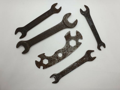 set of 5x SOVIET VINTAGE WRENCH MADE IN USSR - OPEN ENDED SPANNER - Picture 2 of 9