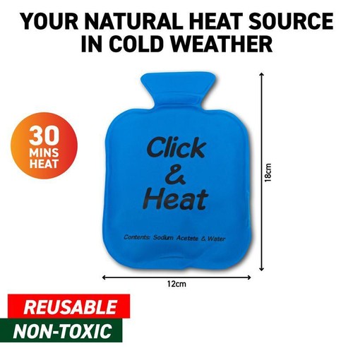 Au Heat In A Click Reusable Bottle Shape Instant Pad Pocket Hand Warmer Outdoor - Picture 3 of 5