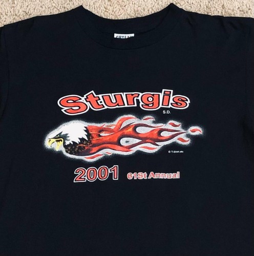 Vintage 2001 Sturgis Bike Rally 61st Annual Men's Black T-Shirt Size Medium - Picture 3 of 5
