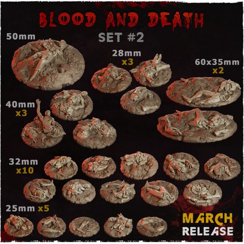 3D Printed Blood & Death Bases For Warhammer 40k/AOS - Great for Chaos/Khorne - Picture 26 of 28