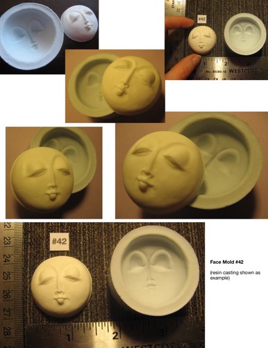 YOUR CHOICE - FG Flexible Silicone Push Molds of Round Oval Sun Moon Doll Face - Picture 8 of 21