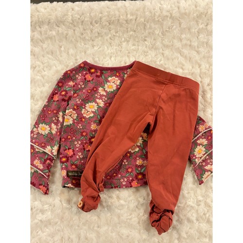 Matilda Jane Zip Hoodie Floral Ruffle Sleeve Top Button Leggings LOT 2 EUC - Picture 13 of 24