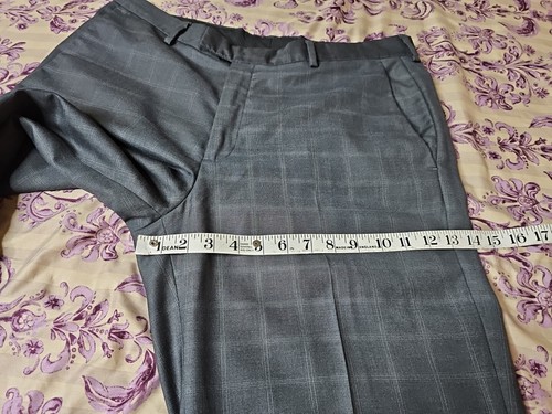 Kenneth Cole Reaction 36x28.5 Polyester/Rayon/Wool Flat Front Dress Pants Gray - Picture 8 of 10