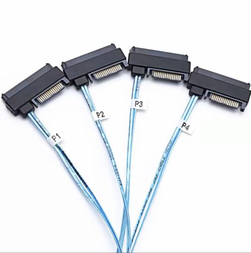 Mini SAS HDD SFF-8643 to 4 SFF-8482 Connector with Power Port Hard Drive 0.5M - Picture 2 of 5