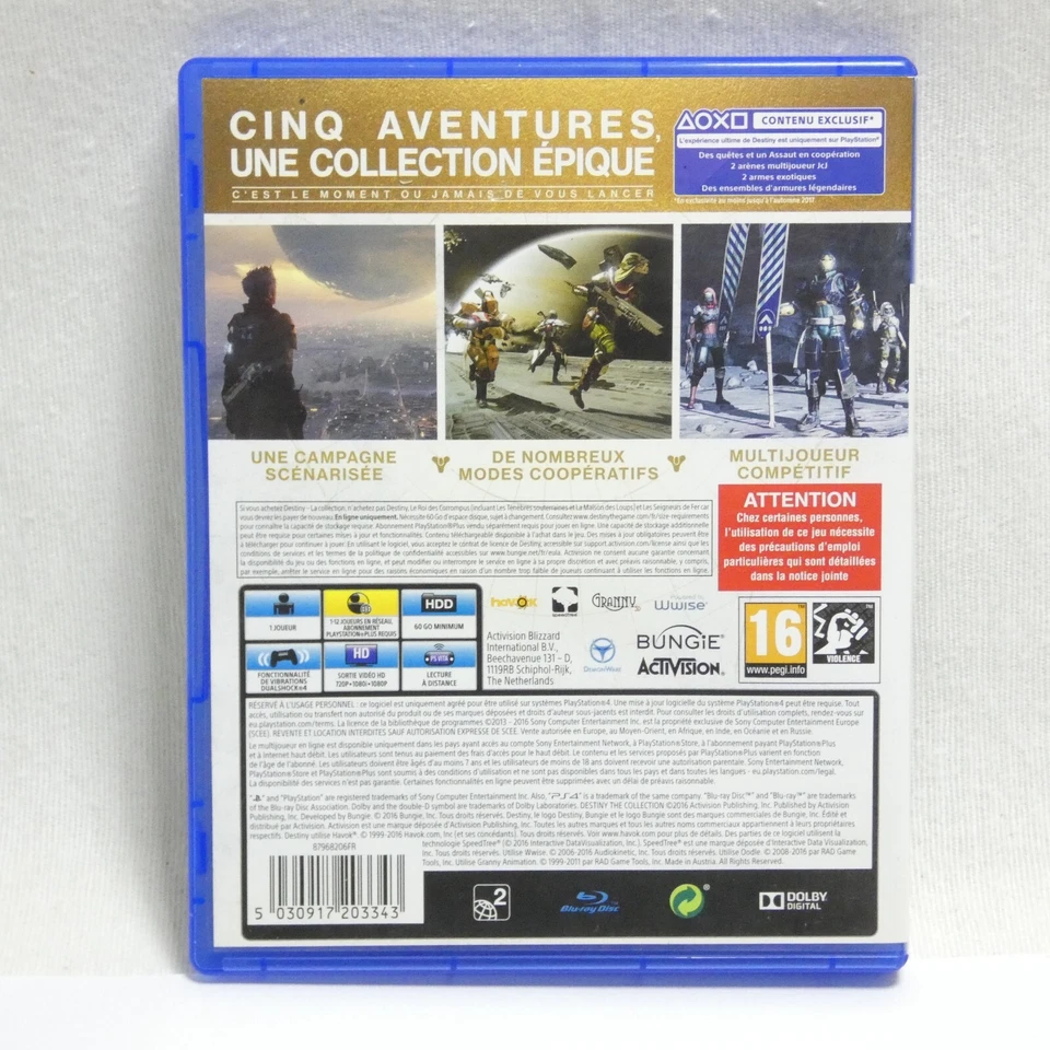PS4 DESTINY LA COLLECTION PAL VF SANS CODE DLC JEU CONSOLE PLAYSTATION 4 TESTE, photo 3 sur 3