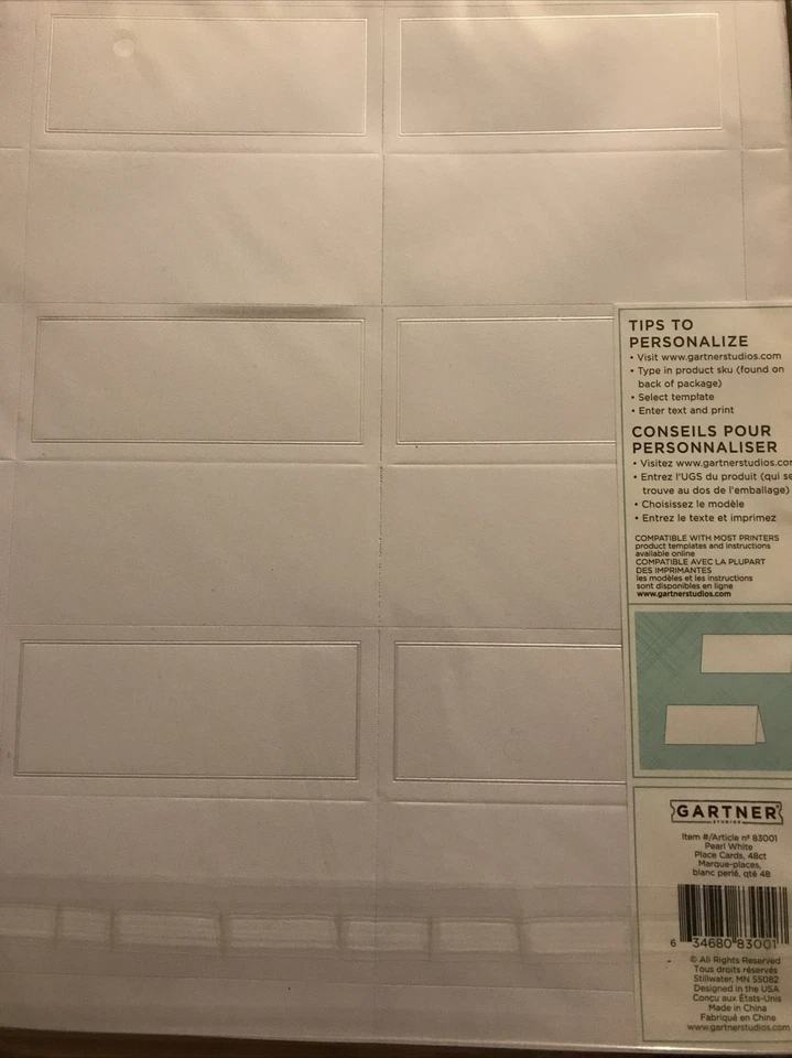 Gartner Place Cards 48 Marque Places  - Изображение 2 из 2