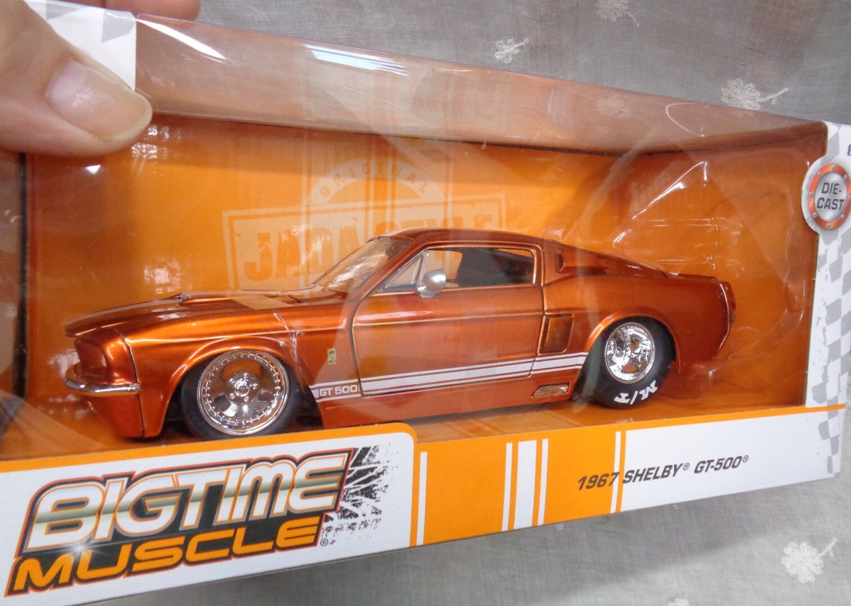 auto world 1967 Shelby GT500 ダイキャストモデル 1967 Ford Mustang Shelby Gt500 Candy Orange 1/24 Diecast