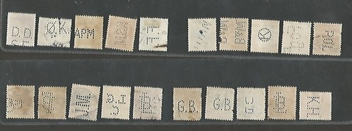 Dänemark x 83 Briefmarken Perfin sehr schönes Lot - Bild 8 von 8