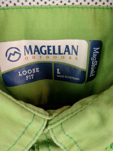 Magellan Mens Short Sleeve Mag Shield Shirt Large Loose Fit Green Vented  - Picture 9 of 12