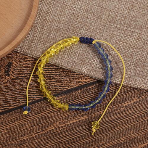Ukraine Ukrainian Double Colours Bracelet Bead String Aid Wristband D4T6/ - Bild 4 von 13