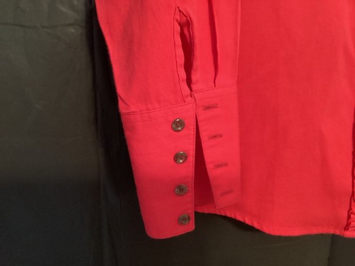 Ladies Wrangler King Ranch Red Ruffled Button Front Shirt Sz M Cotton - Picture 3 of 8