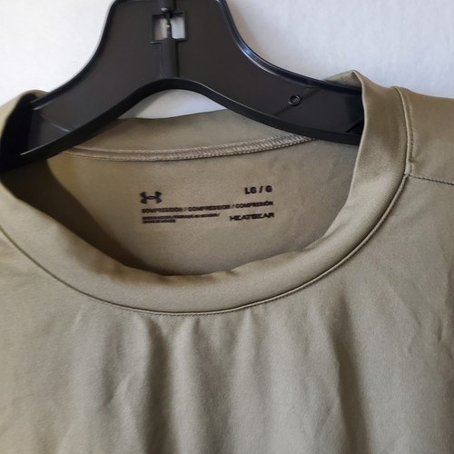 Under Armour compression Shirt Men's Large Short Sleeve Brown Tactical Military  - Picture 5 of 10