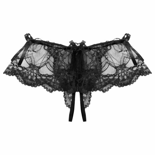 Herren Spitze String Slip Transparent Öffnung im Schritt G-String Unterwäsche - Bild 26 von 41