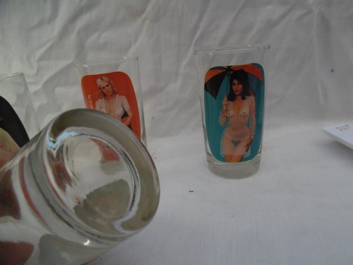 SIP n STRIP Female Nude DRINKING GLASSES 1984 VTG Set/4 Libby HIGHBALL Man Cave - Picture 5 of 5