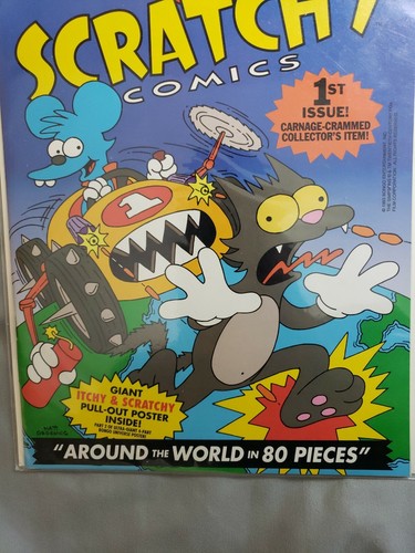 Itchy And Scratchy Comics 1. Bongo Comics 1993 Bagged and Boarded - Picture 4 of 4