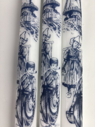 (3) Vintage DELFT Design Dutch Mill Kinder Kerzen blau/weiß NOS Country - Bild 4 von 7