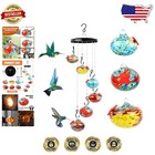 Elegant Hanging Hummingbird Feeder - Handcrafted Glass & Wind Chime Fusion