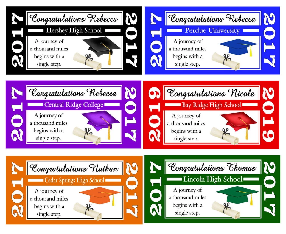 50 RÓTULOS DE GARRAFA DE ÁGUA DE GRADUAÇÃO PARA FAVORES DE FESTA - Classe brilhante de 2025 - Imagem 3 de 4