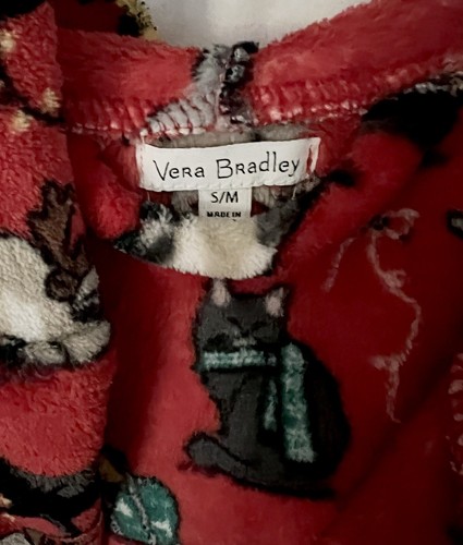 Vera Bradley Urlaub Katzen Robe 21640-X63 rot limitiert Weihnachtsedition S/M - Bild 3 von 8