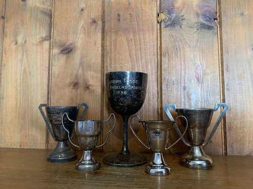 5 x vintage silver plate trophies, trophy, trophies, loving cup - Picture 3 of 5