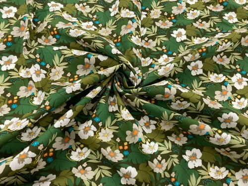 Floral Cotton Poplin Fabric Wide Lightweight Summer Dressmaking Material - Picture 32 of 115