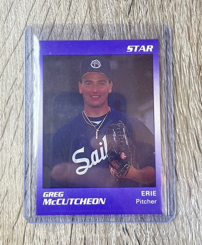 1990 Erie Sailors Star #15 Greg McCutcheon Mingo Junction Ohio Miss cut Error NM - Picture 1 of 2