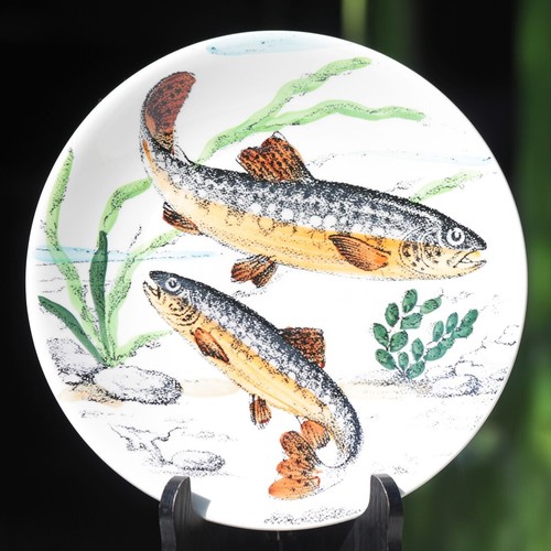 Ensemble de 6 assiettes en faïence de Gien modèle Chambord service pêche - Imagen 6 de 9