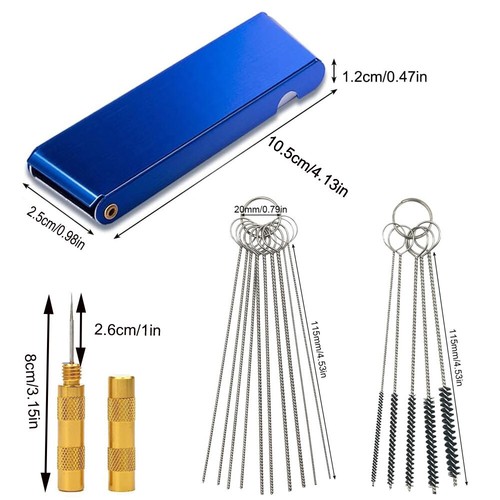 For Carburetor Carb Cleaning Jet Remover Cleaner Kit Tool Set 26 Needle 6Brushes - Picture 11 of 16