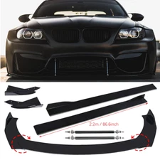 Front Bumper Lip Spoiler Splitter Glossy Black Extension For 328i 335i E90 E60