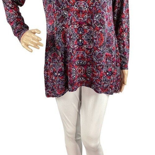 J.Jill XS Petite Tunic Top Paisley Print Long Sleeve Rayon Tencel Blend - Picture 3 of 7