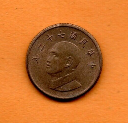 Taiwan Coin 1 New Dollars 1981 - 2022, Copper 20mm 3.8gr. Y