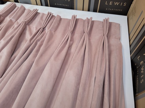 John Lewis MTM W95 x D282cm Knitted Velvet Pinch Pleat Curtains RRP £658 - Picture 4 of 15